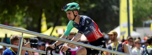Paul Seixas wearing Decathlon CMA CGM kit during contract extension talks.