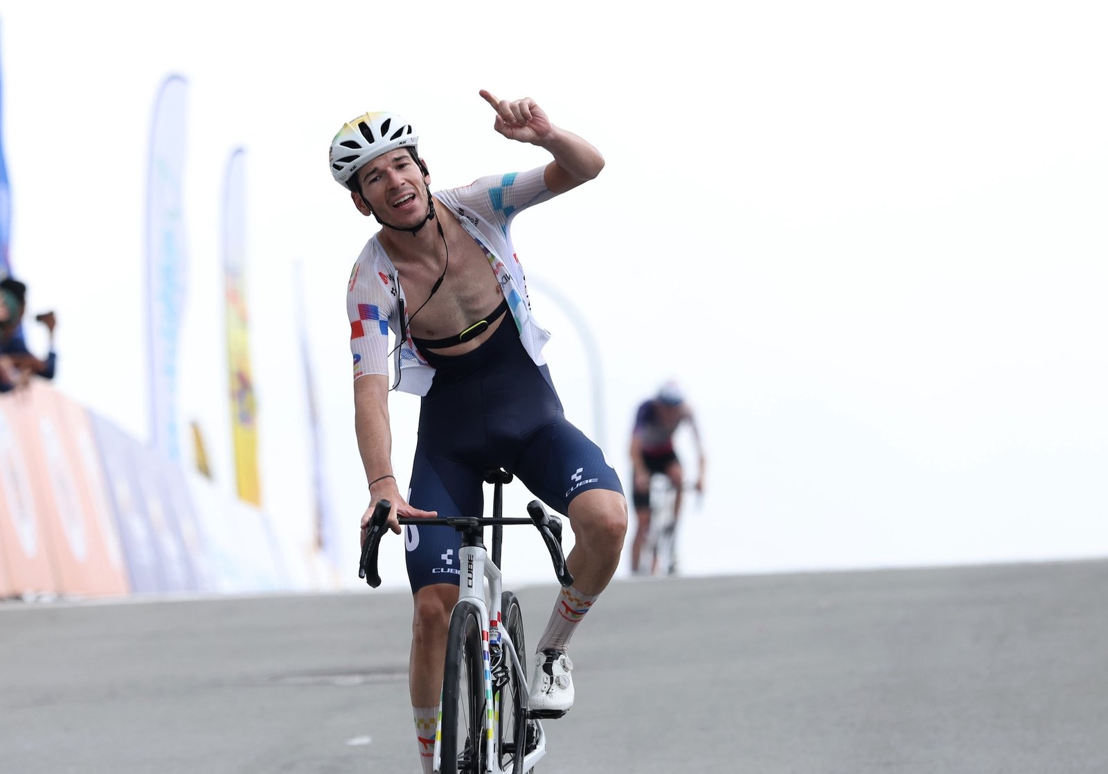 Lennart Jasch wearing the yellow jersey during Stage 5 of Tour de Langkawi 2026 on Genting Highlands.