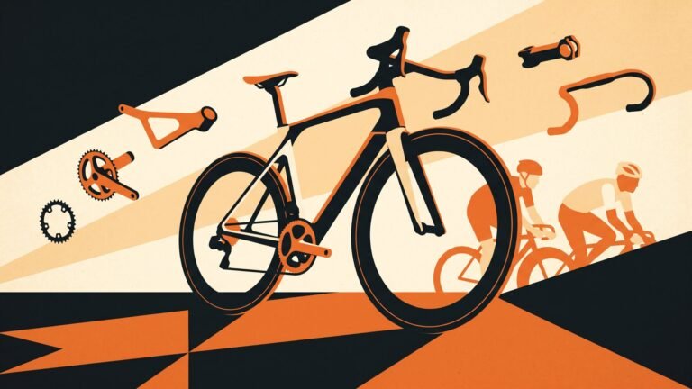 Illustration: a modern carbon road bike with deep-section wheels