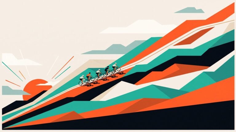 Illustration: a winding race road through the countryside