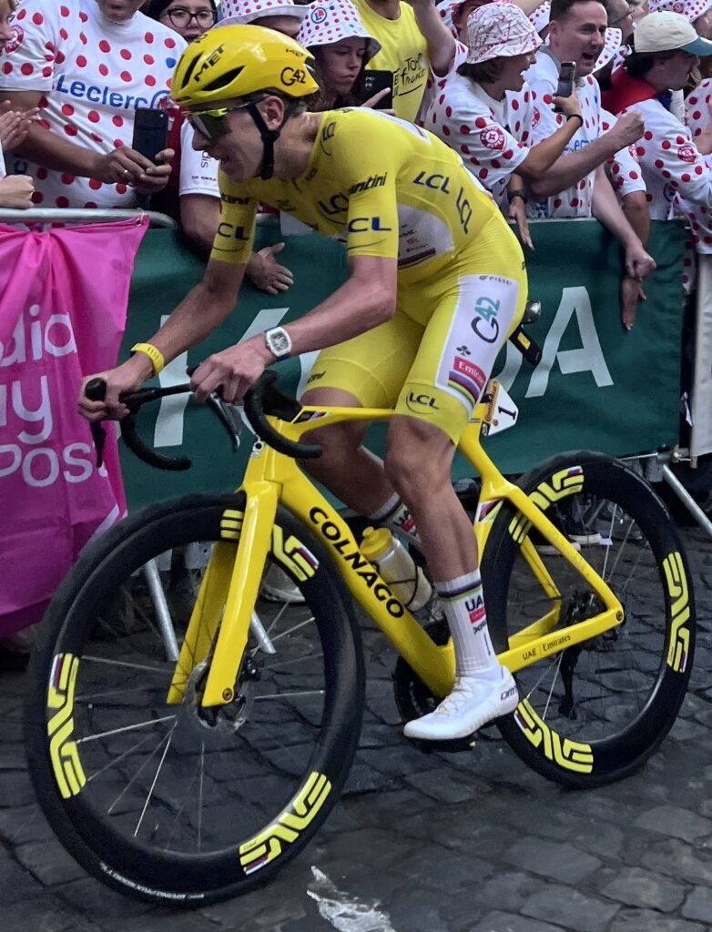 Tadej Pogačar (Tadej Pogačar in the yellow jersey on stage 21 of the 2026 Tour de France in Paris)